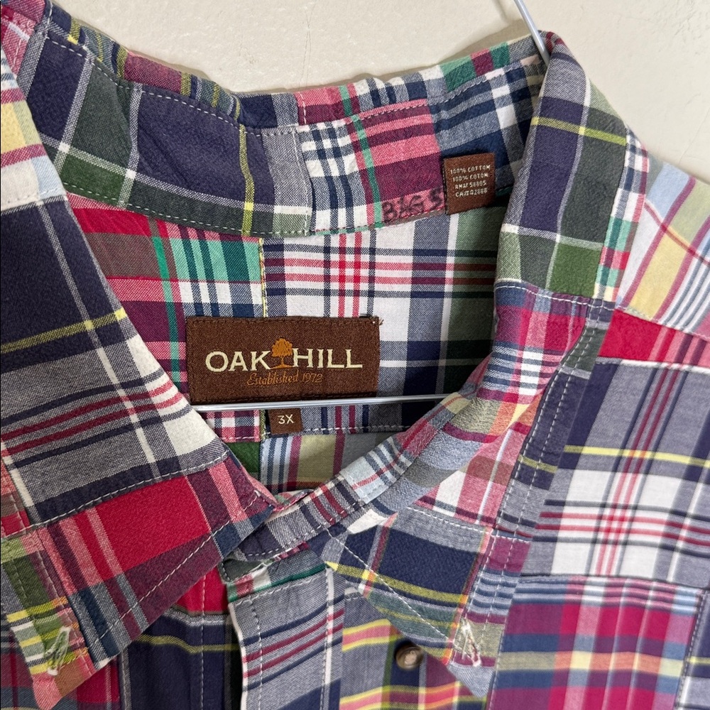 Oak Hill Patchwork Multicolor Plaid Button Down S… - image 2